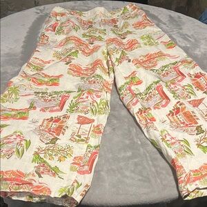 Cynthia Rowley 100% linen cropped pants. Woman’s size L. With pockets!